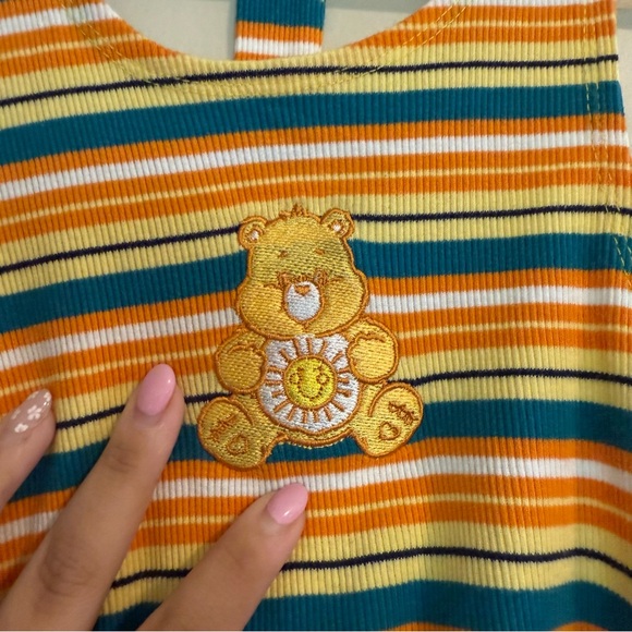 Care Bears Sunshine Bear Embroidered Halter Tank Top Sz  Large 90s Y2K 80s retro - Picture 2 of 7